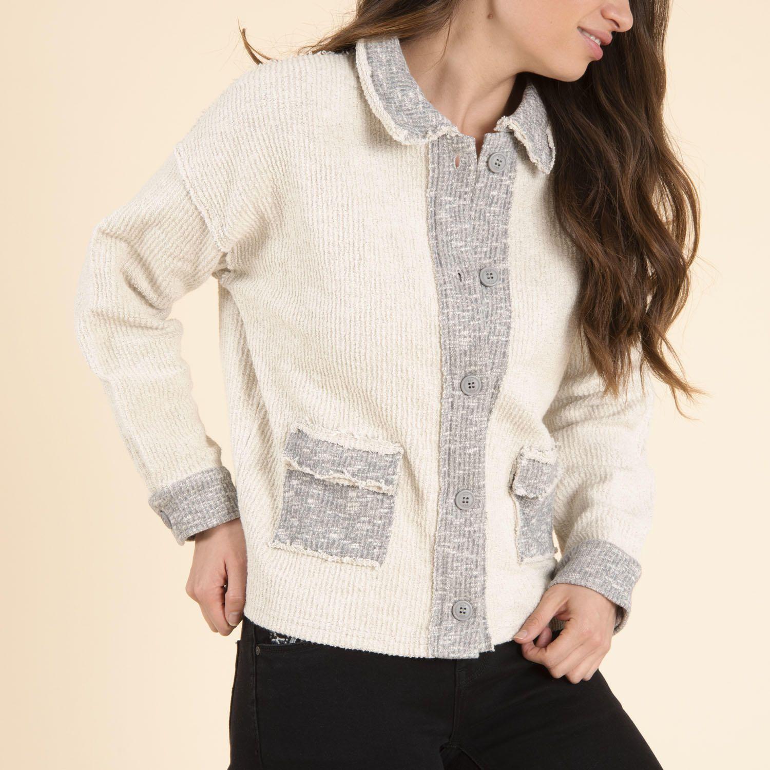 Polerón Algodón Orgánico Mujer Arena Grafito-2