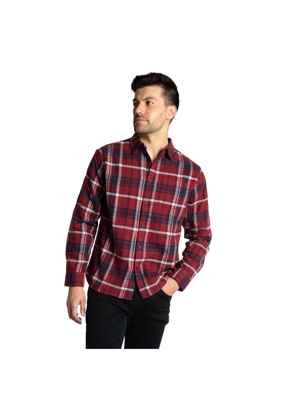Camisa Manga Larga Hombre Fdtn Flannel Ls Shir Rojo-0