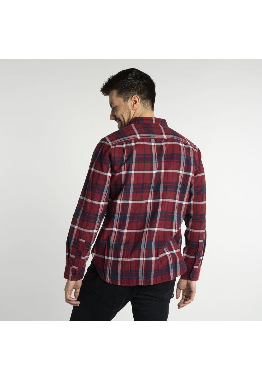 Camisa Manga Larga Hombre Fdtn Flannel Ls Shir Rojo-2