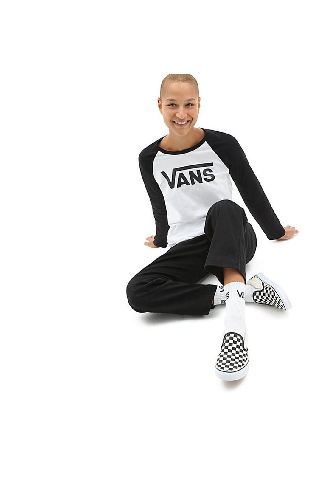 Polera M/L Mujer Wm Flying V Ls Raglan White-Black-1