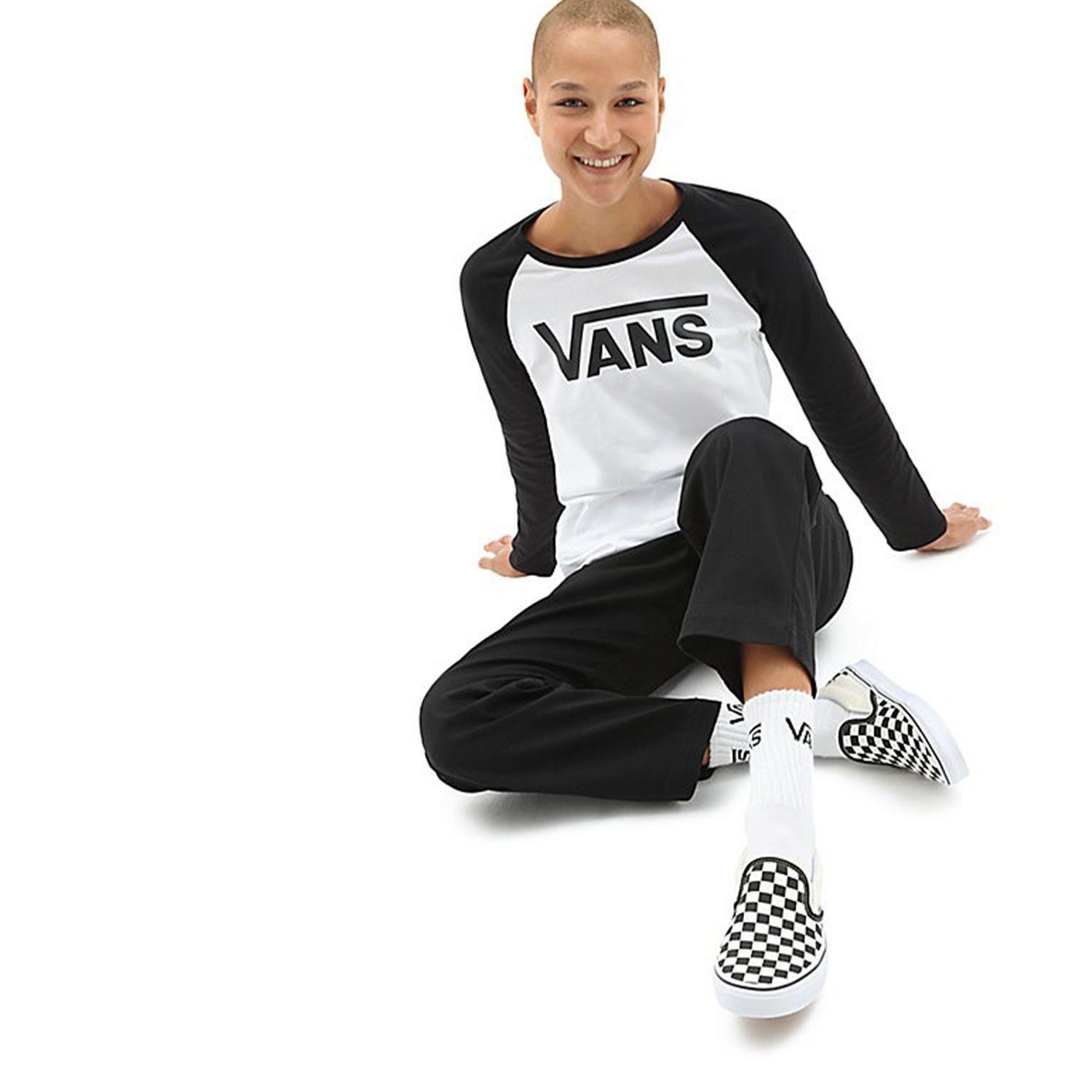 Polera M/L Mujer Wm Flying V Ls Raglan White-Black-1