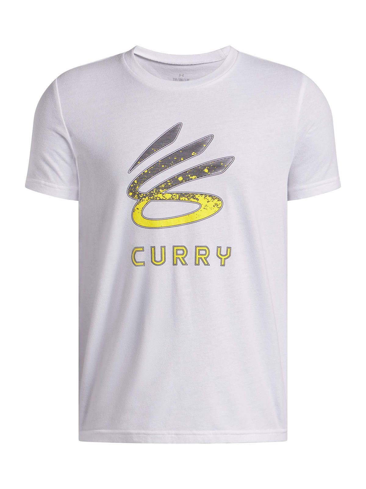 Polera Manga Corta Basketball para Niño Curry logo Blanco -0