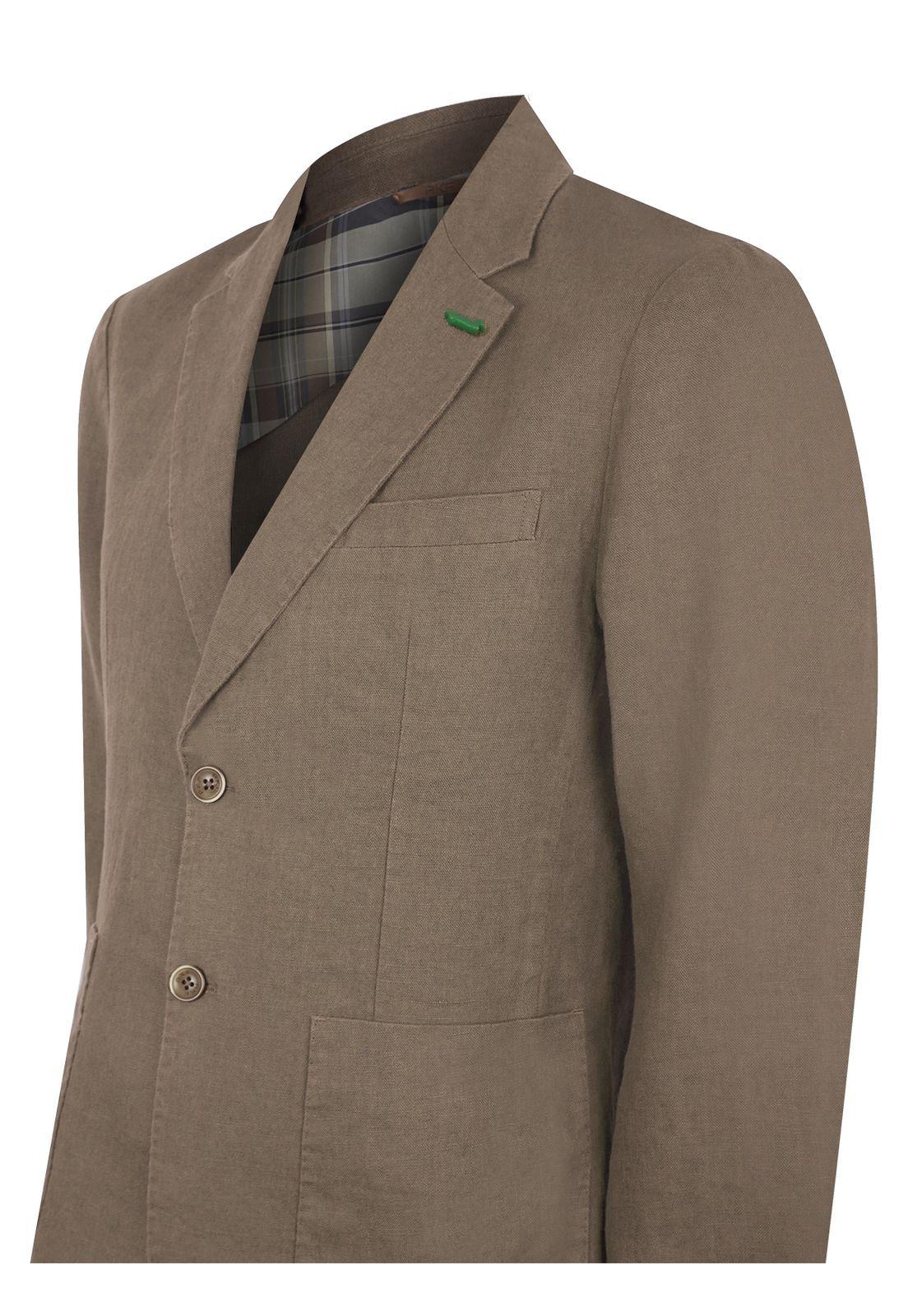 Chaqueta Lino Orgánico Café Amalfi Hombre -3