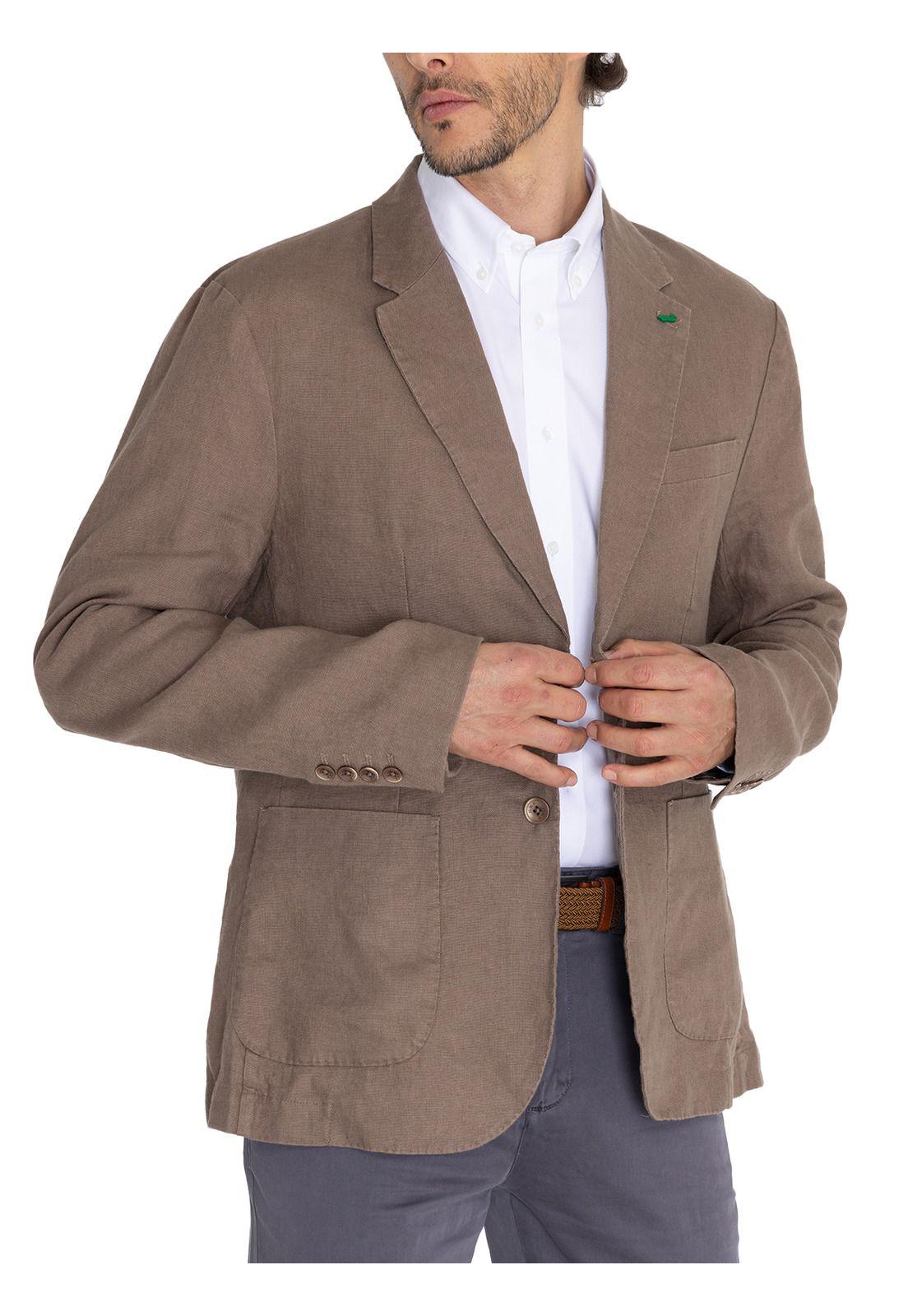 Chaqueta Lino Orgánico Café Amalfi Hombre -4