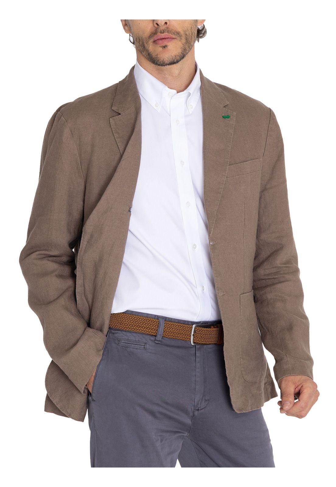 Chaqueta Lino Orgánico Café Amalfi Hombre -5