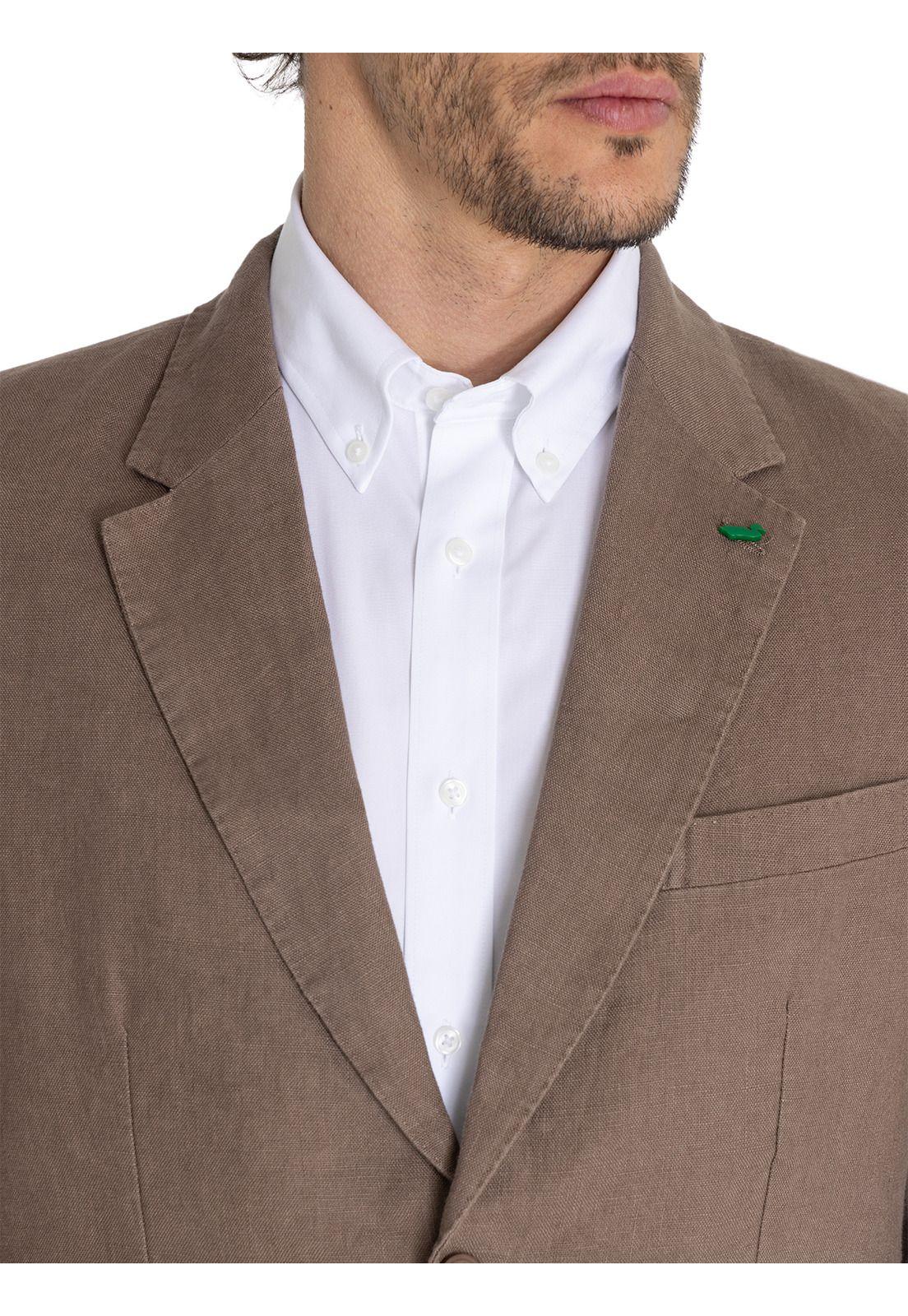 Chaqueta Lino Orgánico Café Amalfi Hombre -7