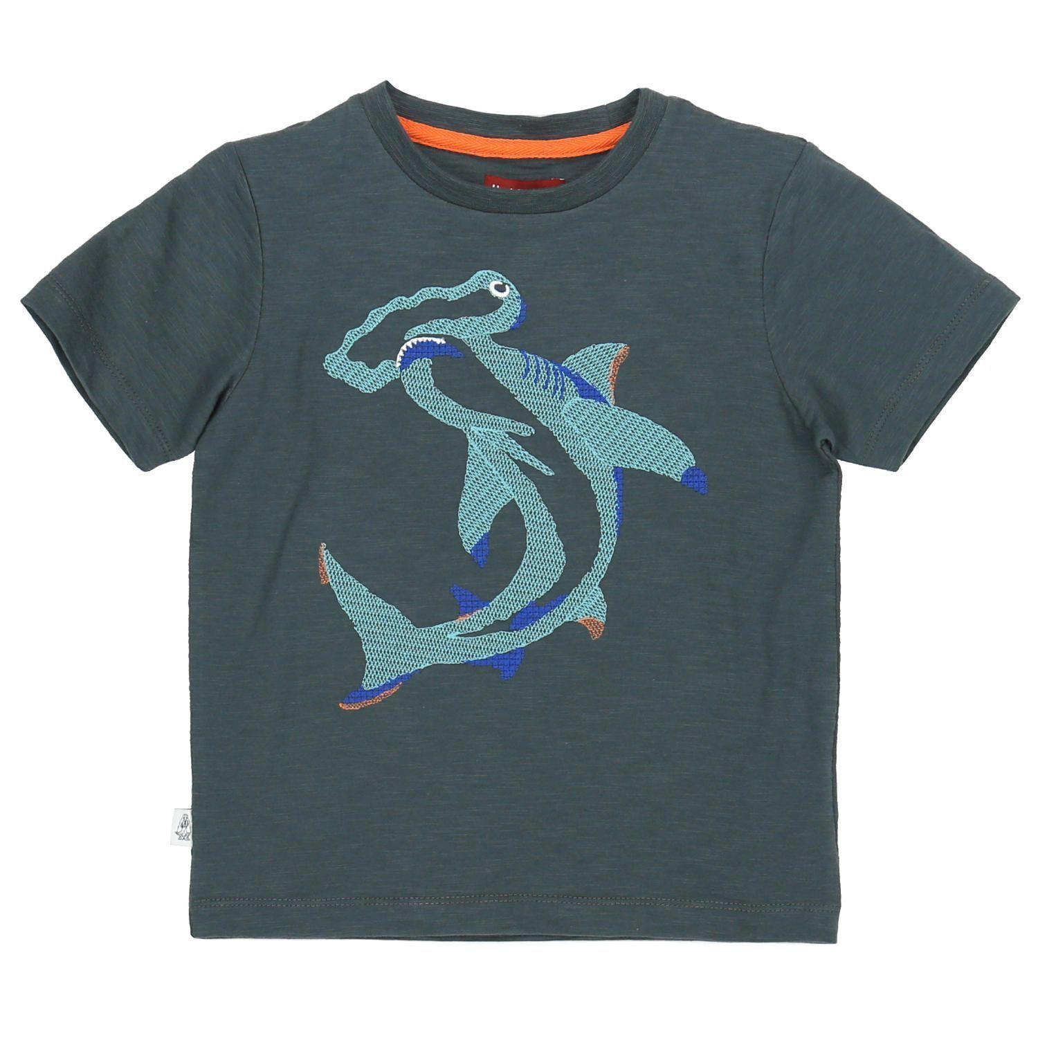 Polera M/C Niño Shark Gris Oscuro-0