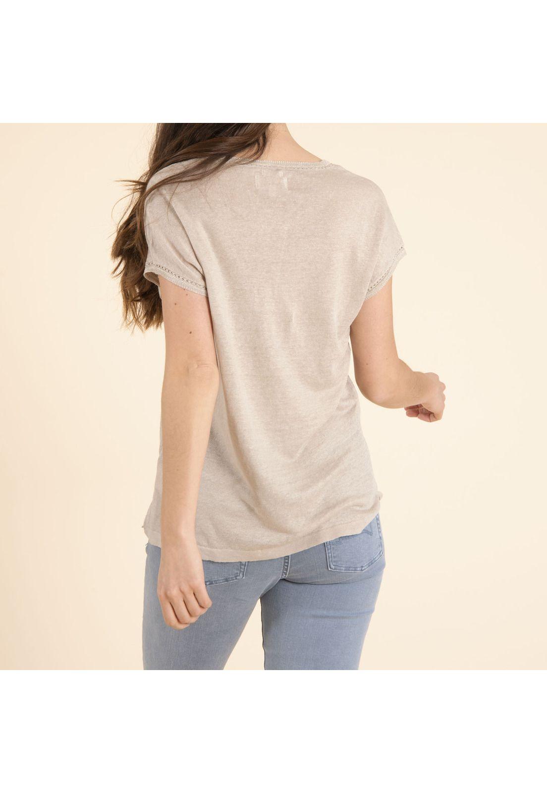 Polera Lino Orgánico Mujer Cleo Beige-3