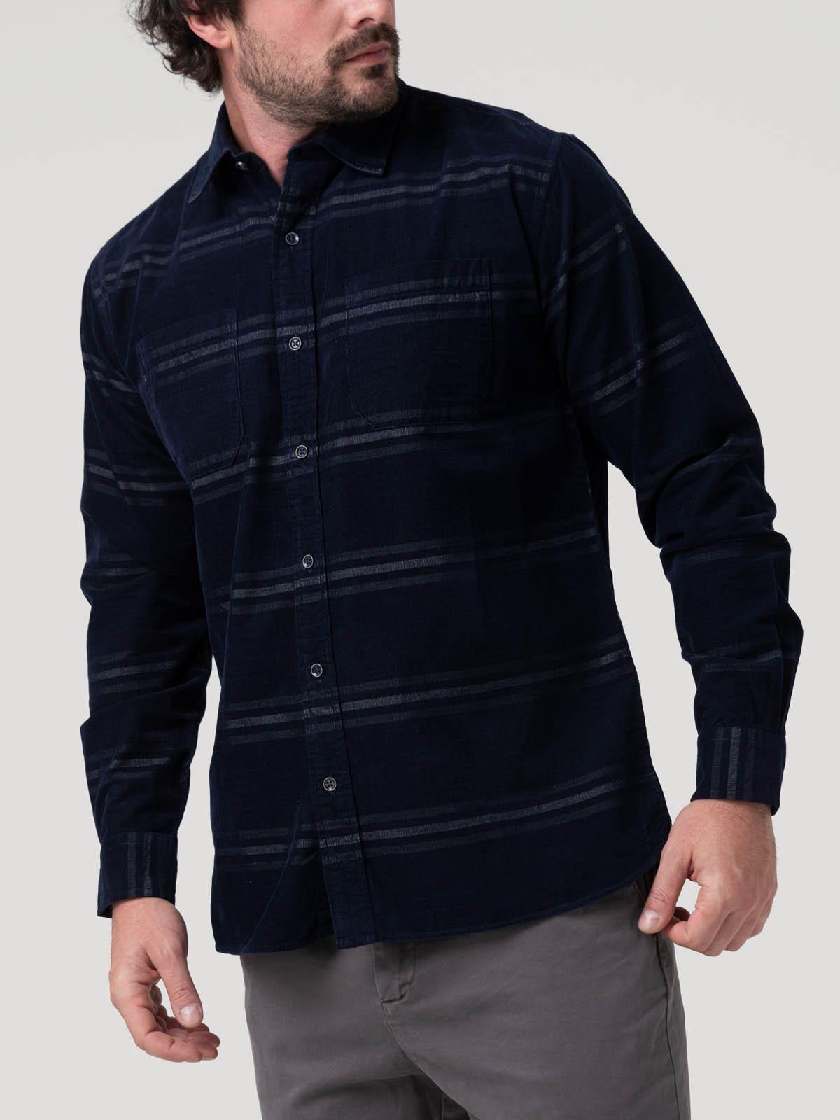Camisa Algodón Orgánico Hombre Tartancord Azul-4