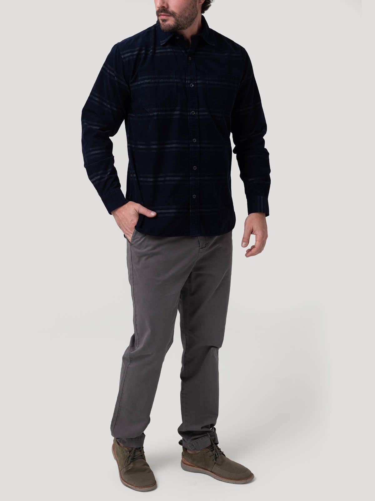 Camisa Algodón Orgánico Hombre Tartancord Azul-7