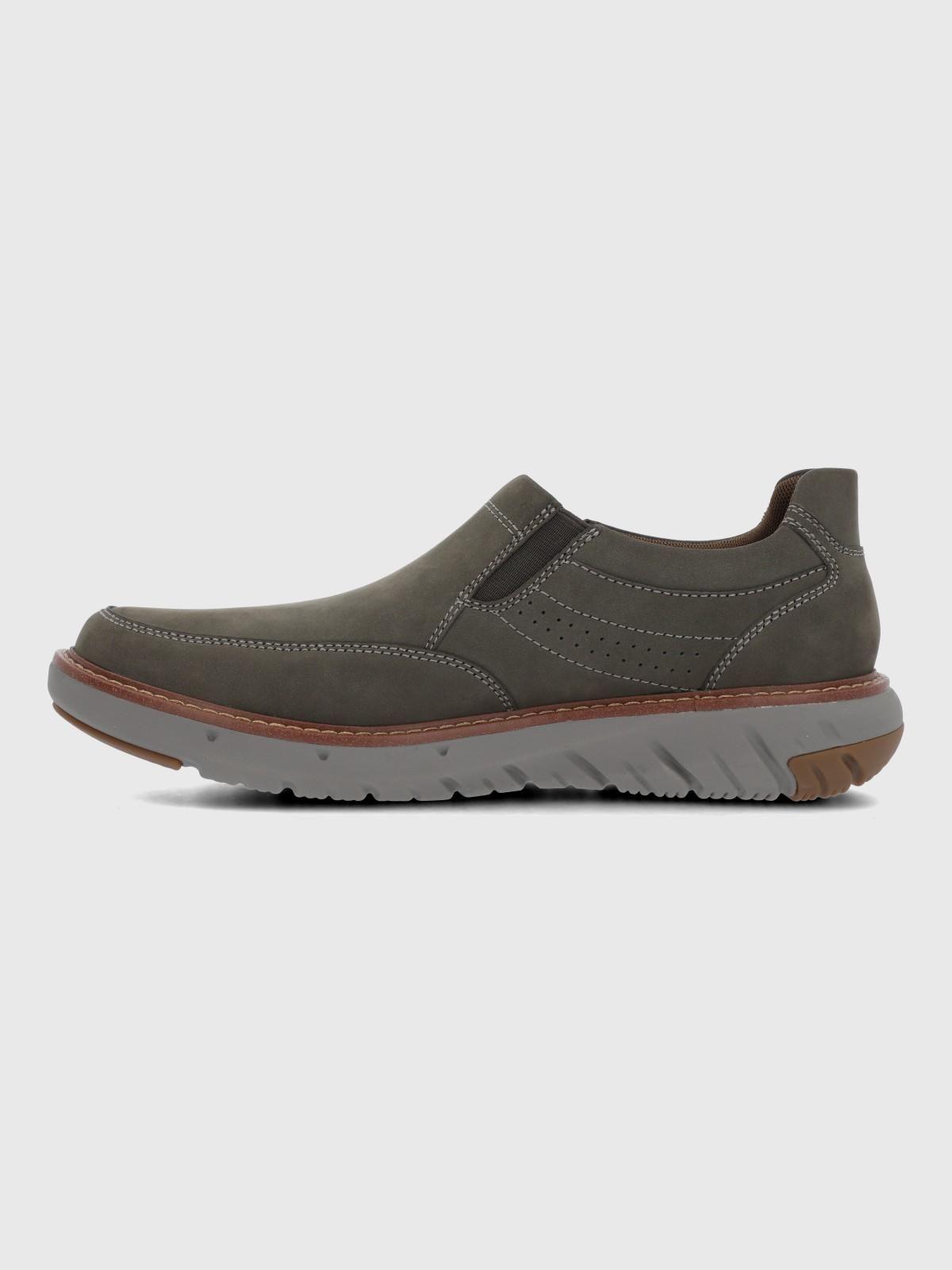 Slip On Cuero Hombre Smart Slop Grey-4
