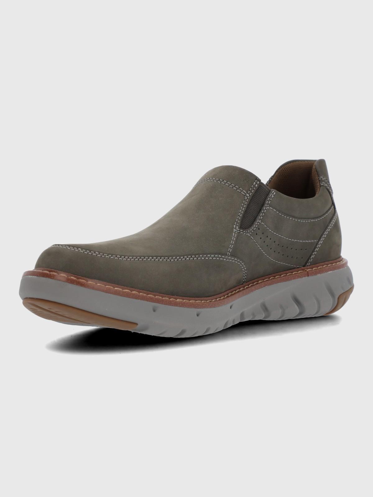 Slip On Cuero Hombre Smart Slop Grey-5
