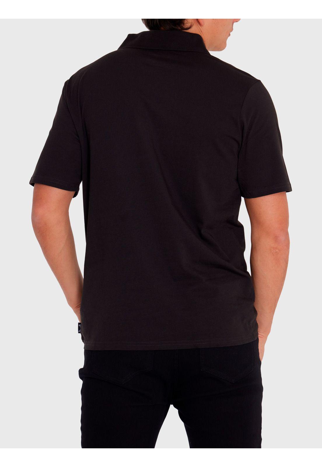 Polera Manga Corta Hombre Polo Classic Negra-4