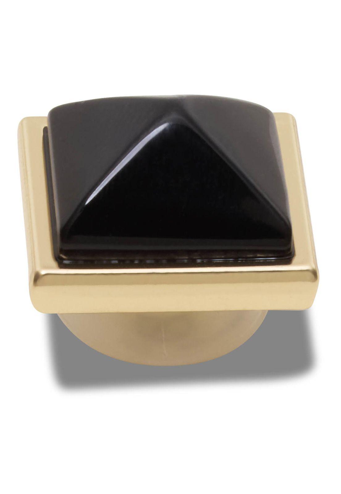 Jibbitz Pirámide Negro y Dorado-2
