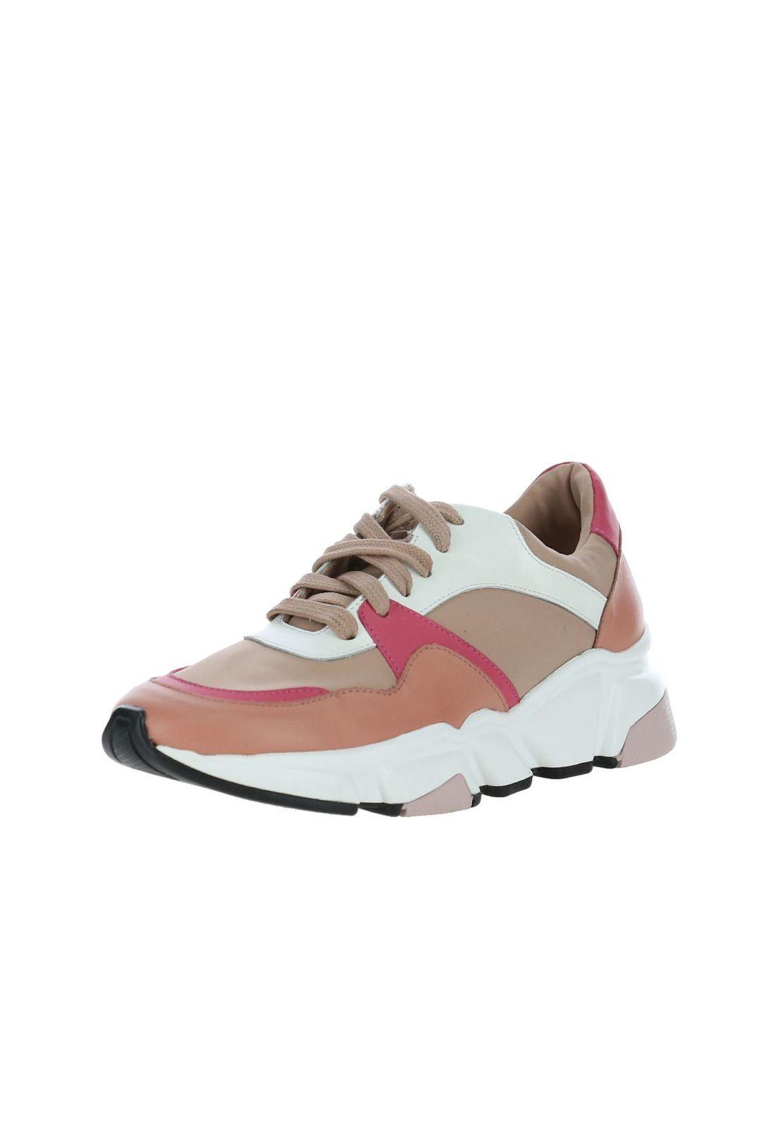 Zapatilla Curly Cuero Rosa-3