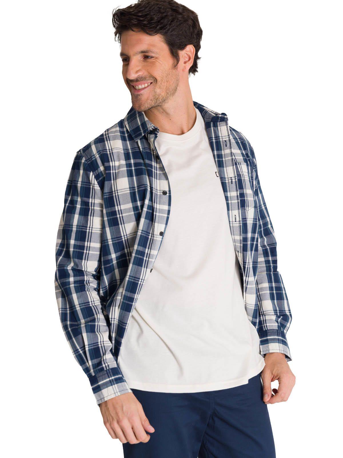 Camisa Manga Larga Hombre Poplin Azul-0