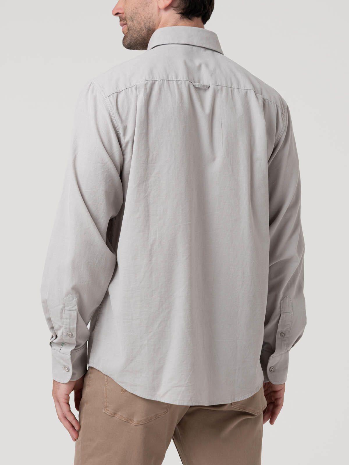 Camisa Algodón Orgánico Hombre Corduroy Gris claro-5