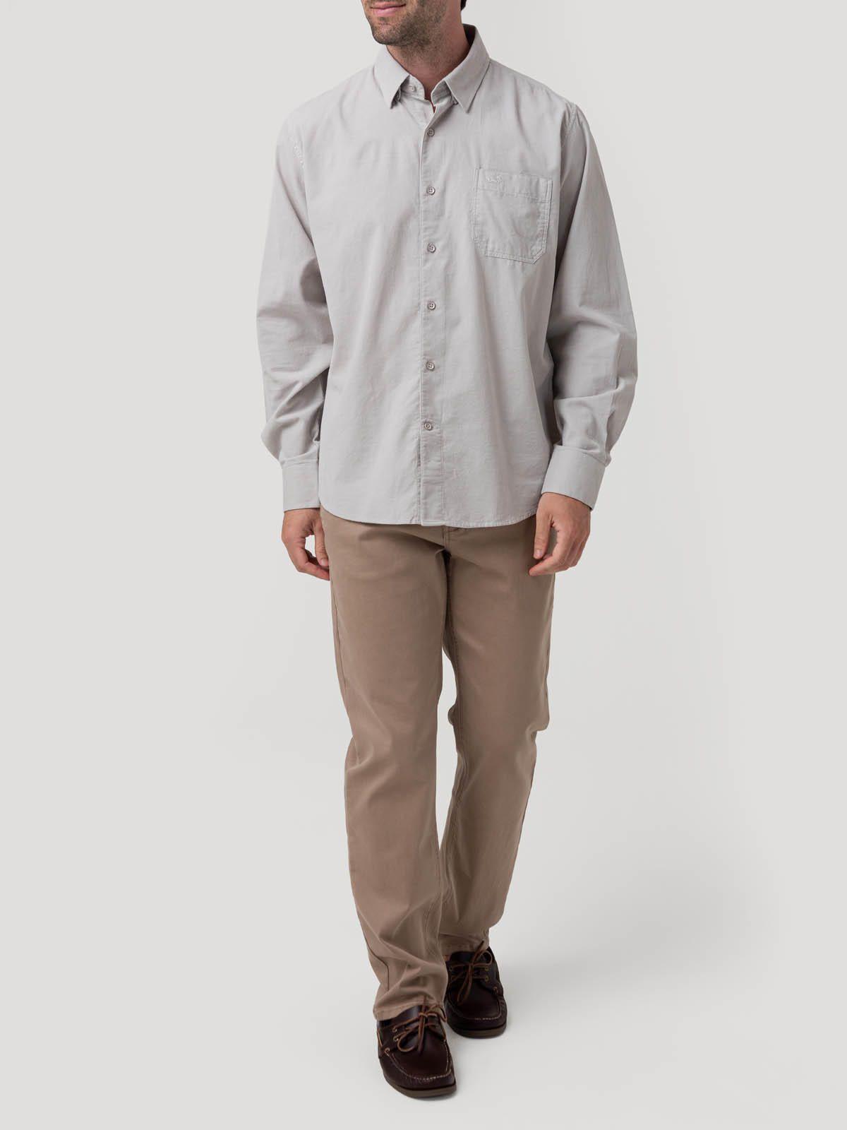 Camisa Algodón Orgánico Hombre Corduroy Gris claro-7