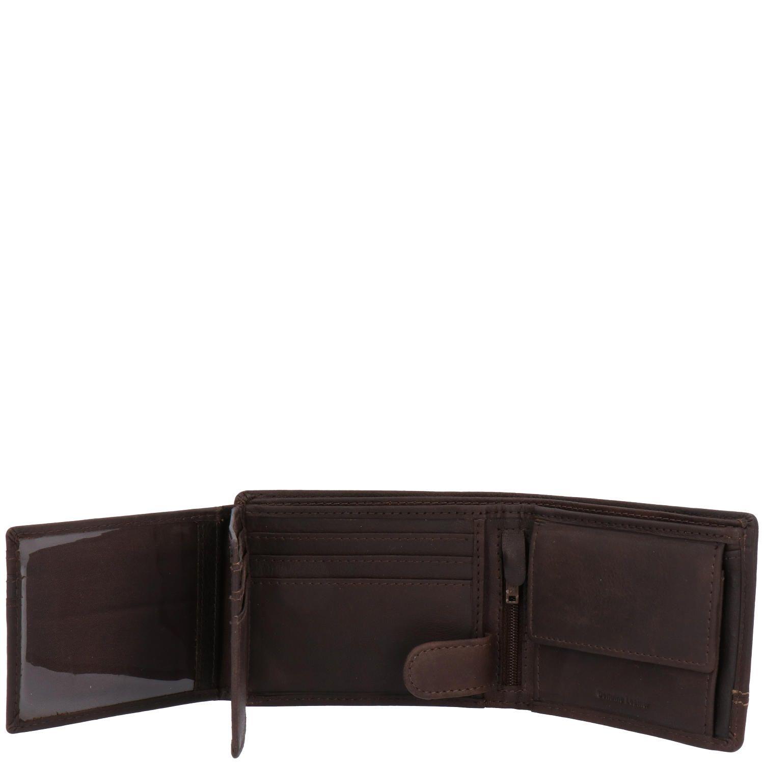 Billetera Cuero Hombre Th Coin Triple Café-2