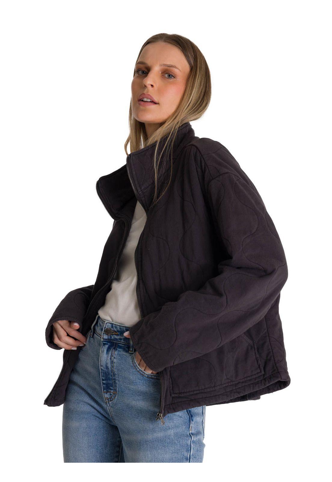 Chaqueta Mujer Cozy Quilted Oversized Azul-1