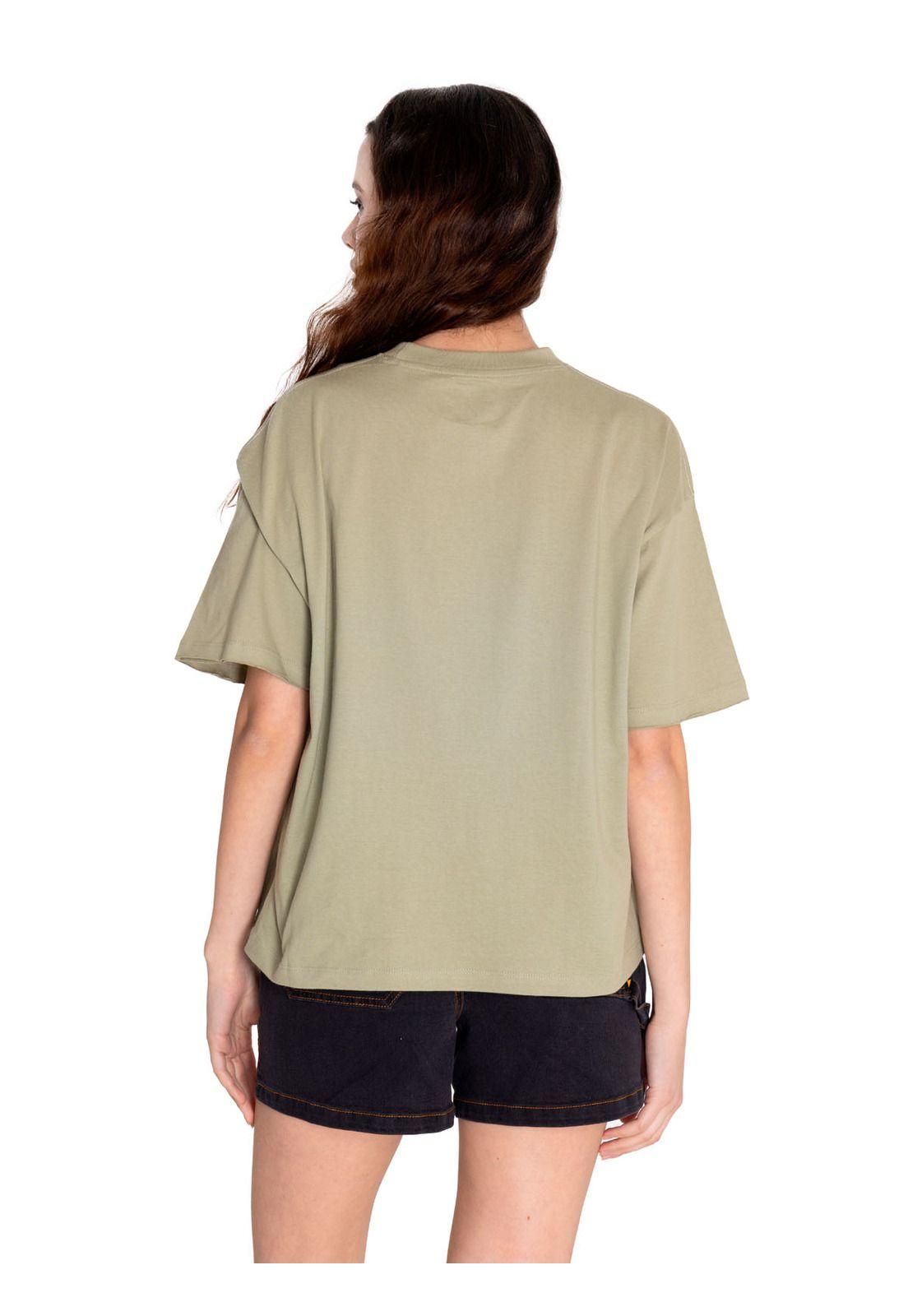 Polera Manga Corta Mujer Boxy HW Graphic1 Verde-3