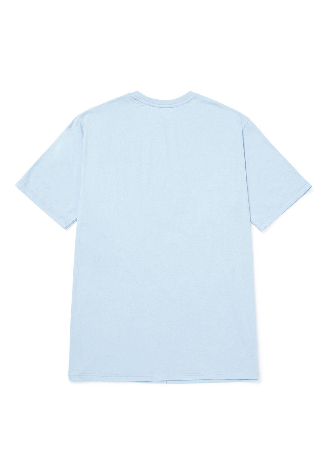 Polera Manga Corta Mujer W V-Neck Graphic3 Celeste-1