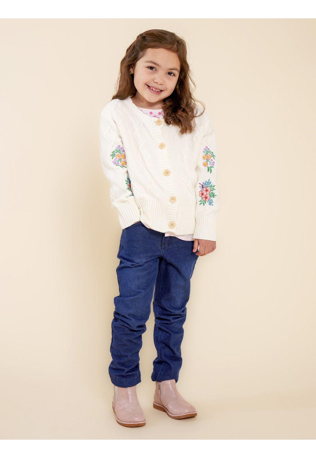 Chaleco Niña Rosas Beige-1