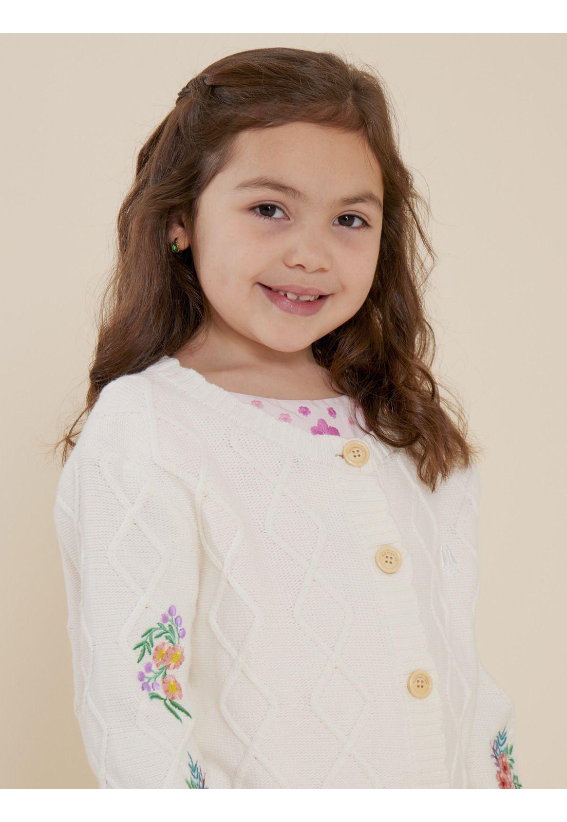 Chaleco Niña Rosas Beige-3