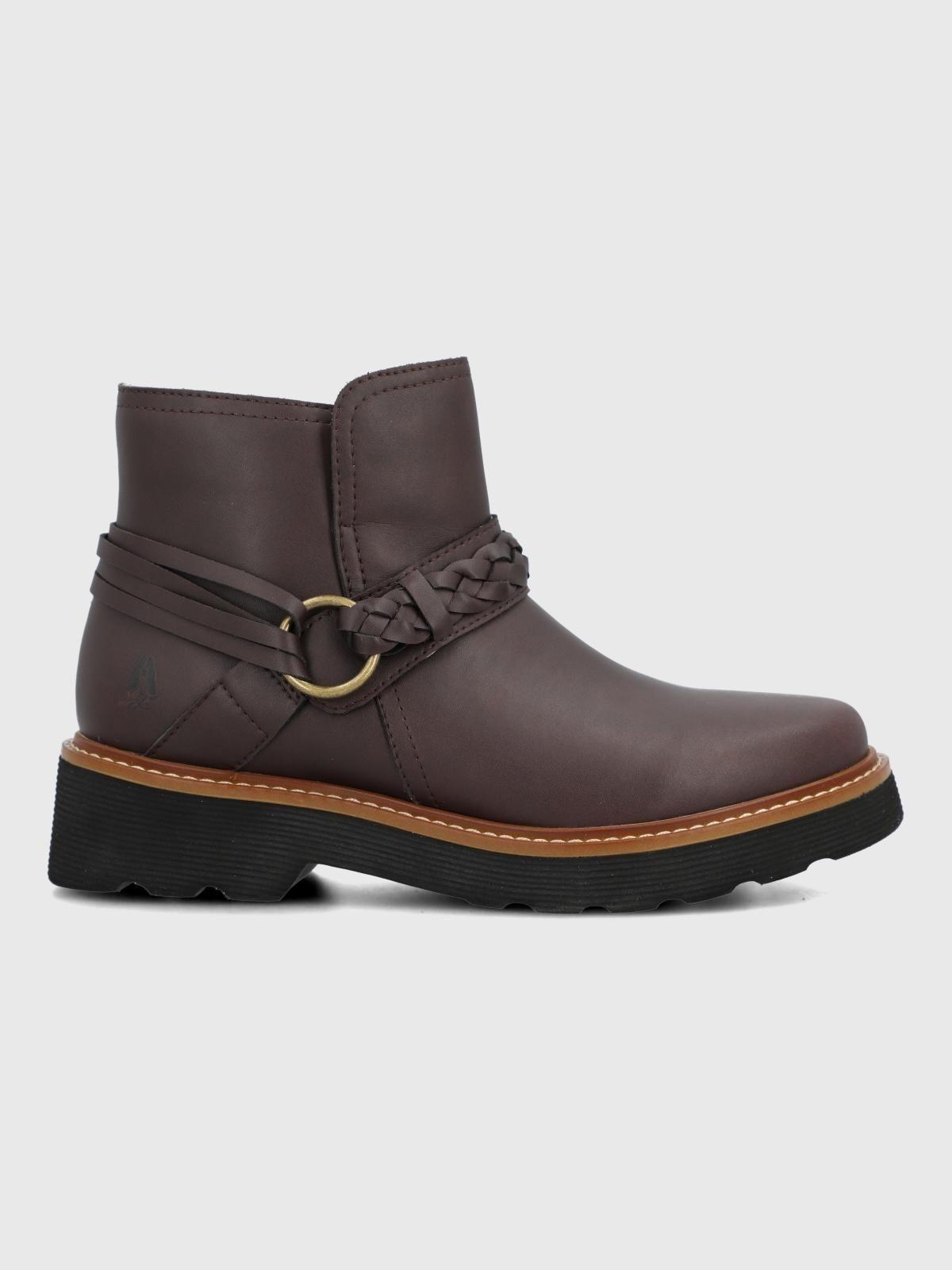 Botin Cuero Mujer Clide Burdeo-1