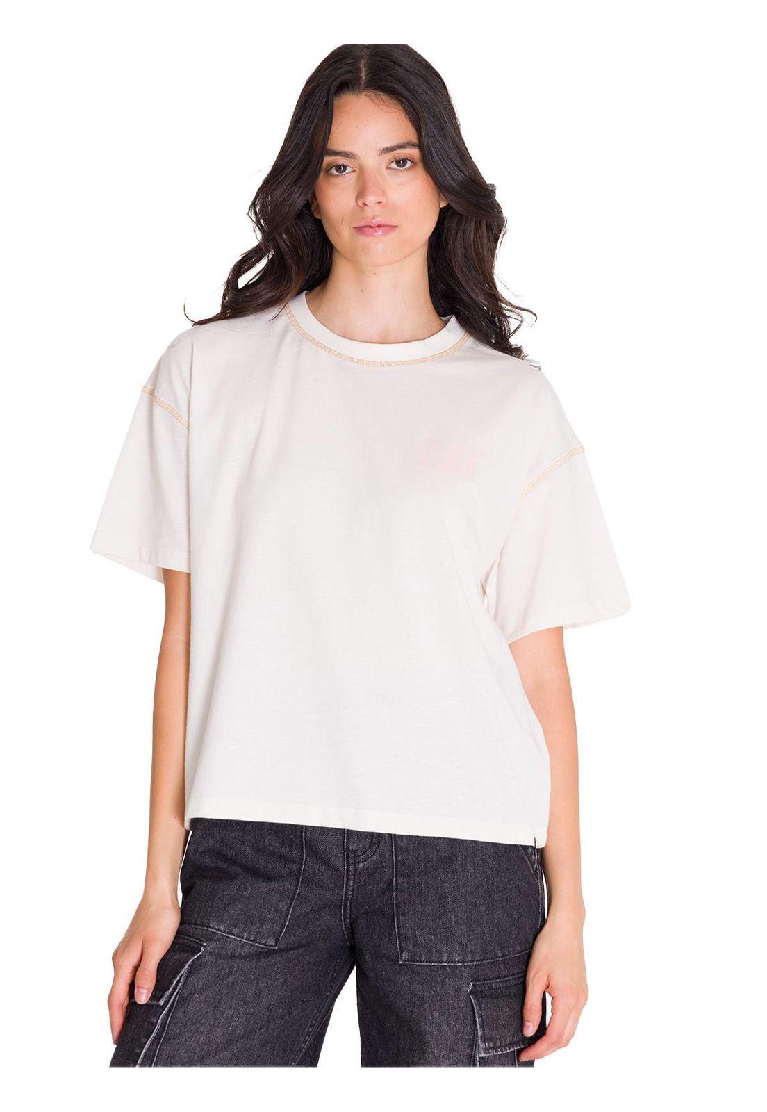 Polera Manga Corta Boxy Mujer Amarillo-1