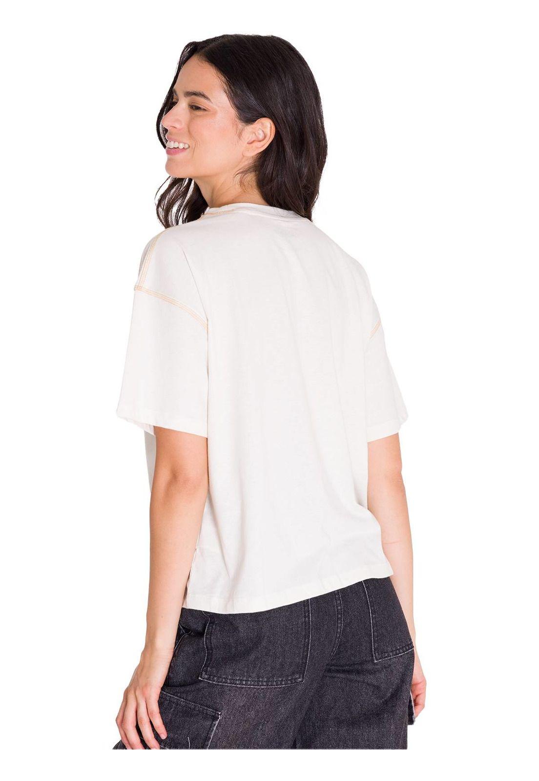 Polera Manga Corta Boxy Mujer Amarillo-3