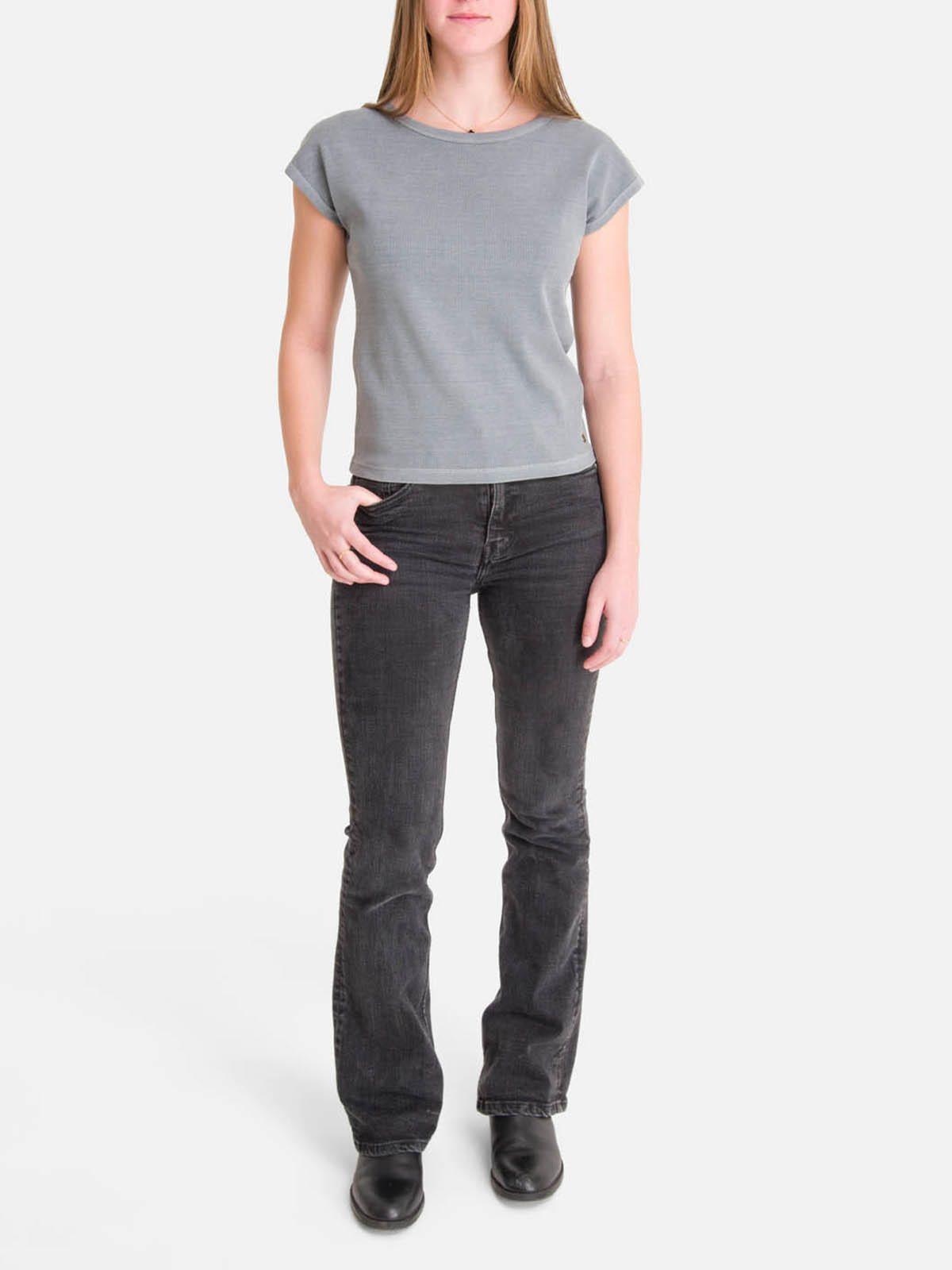 Polera m/c Mujer Essential Azul-3