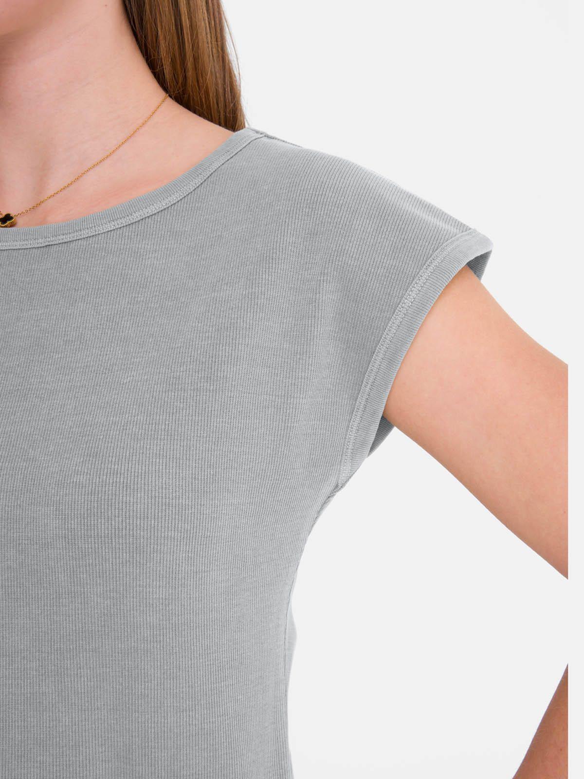 Polera m/c Mujer Essential Azul-4