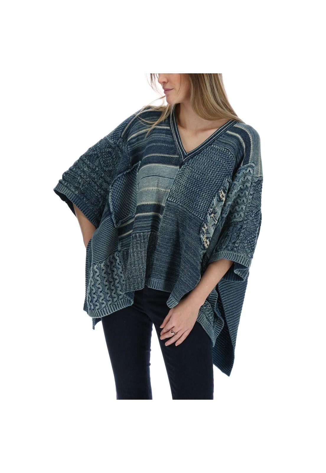 Poncho Mujer Pach Azul-0