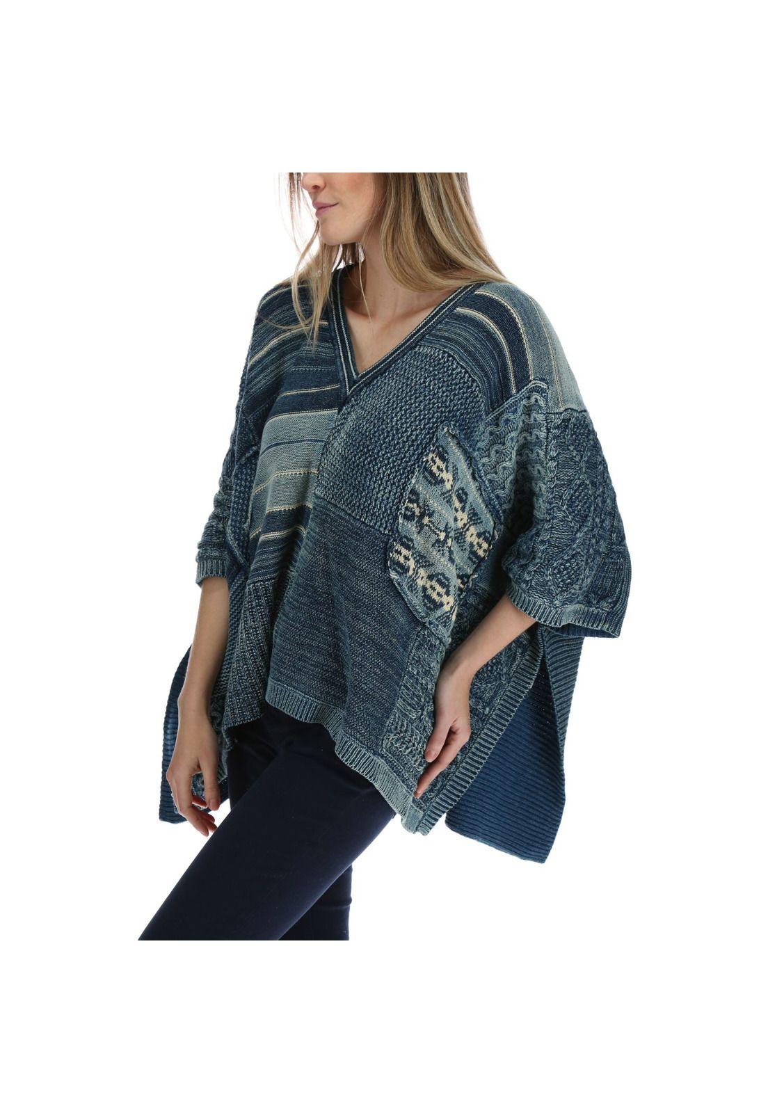 Poncho Mujer Pach Azul-1