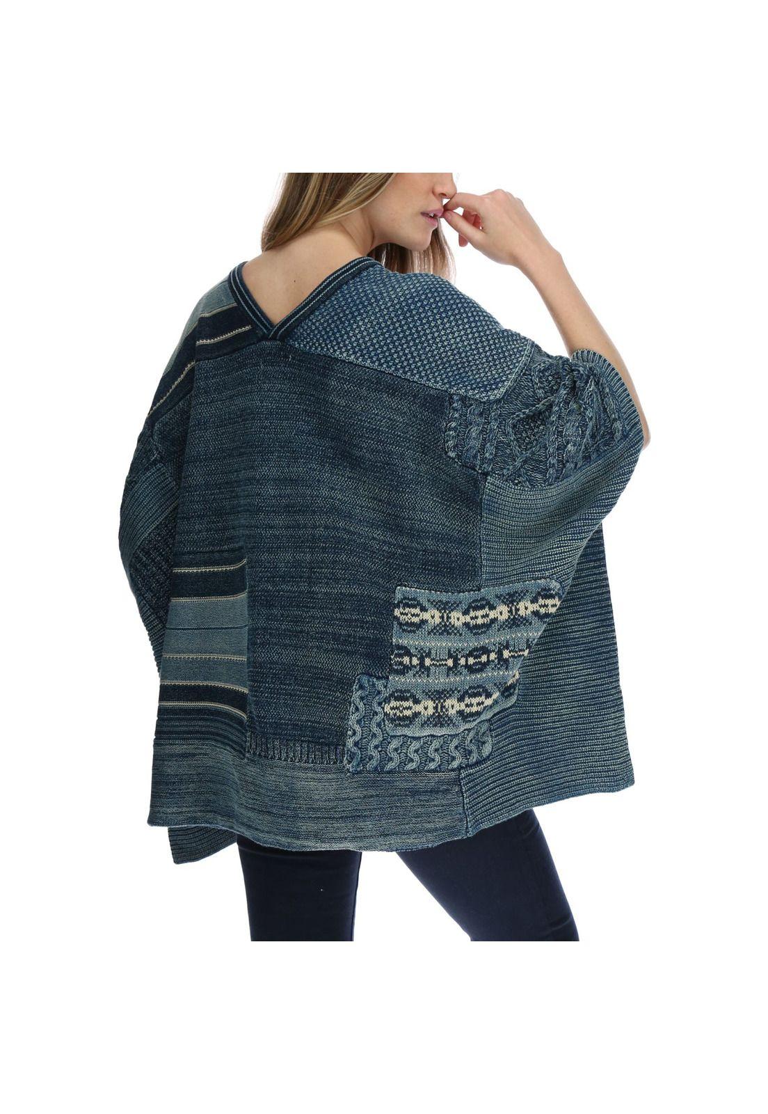 Poncho Mujer Pach Azul-2