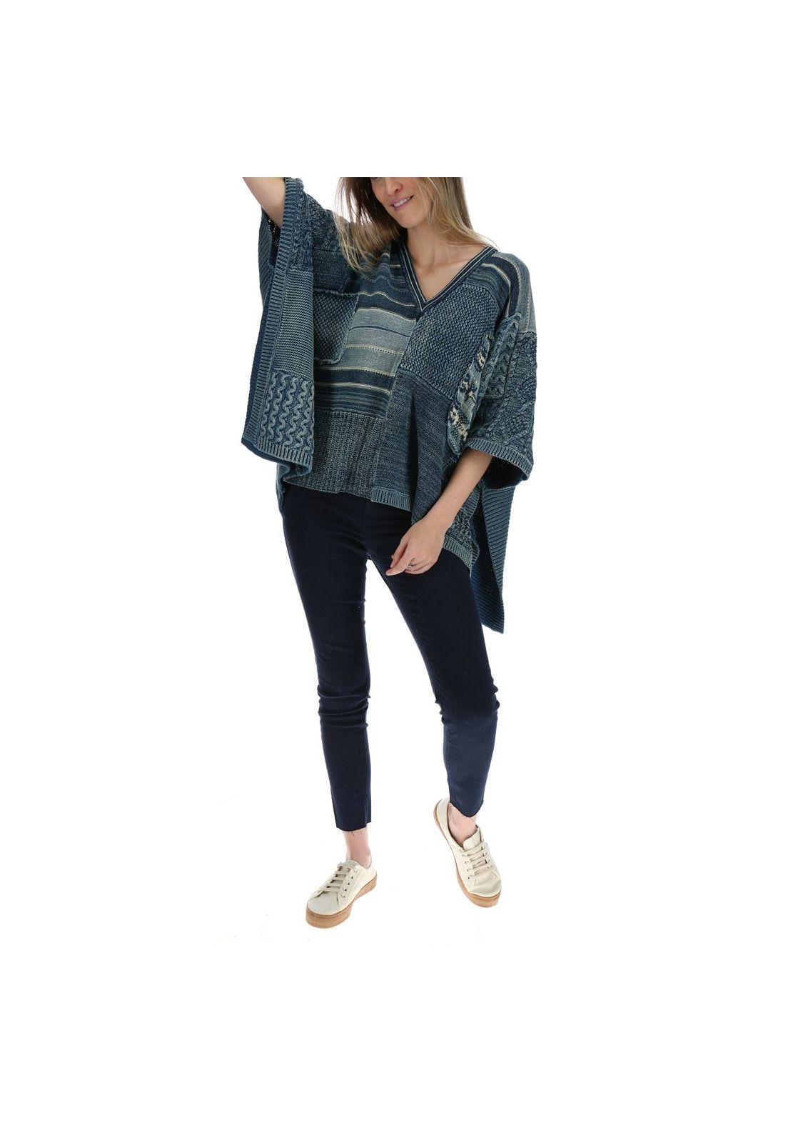 Poncho Mujer Pach Azul-4