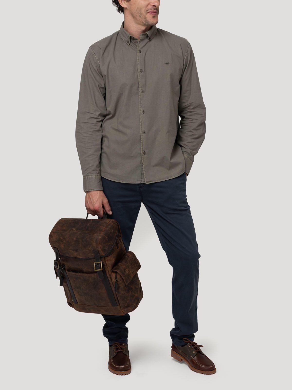 Camisa Algodón Orgánico Hombre Soft Verde-7