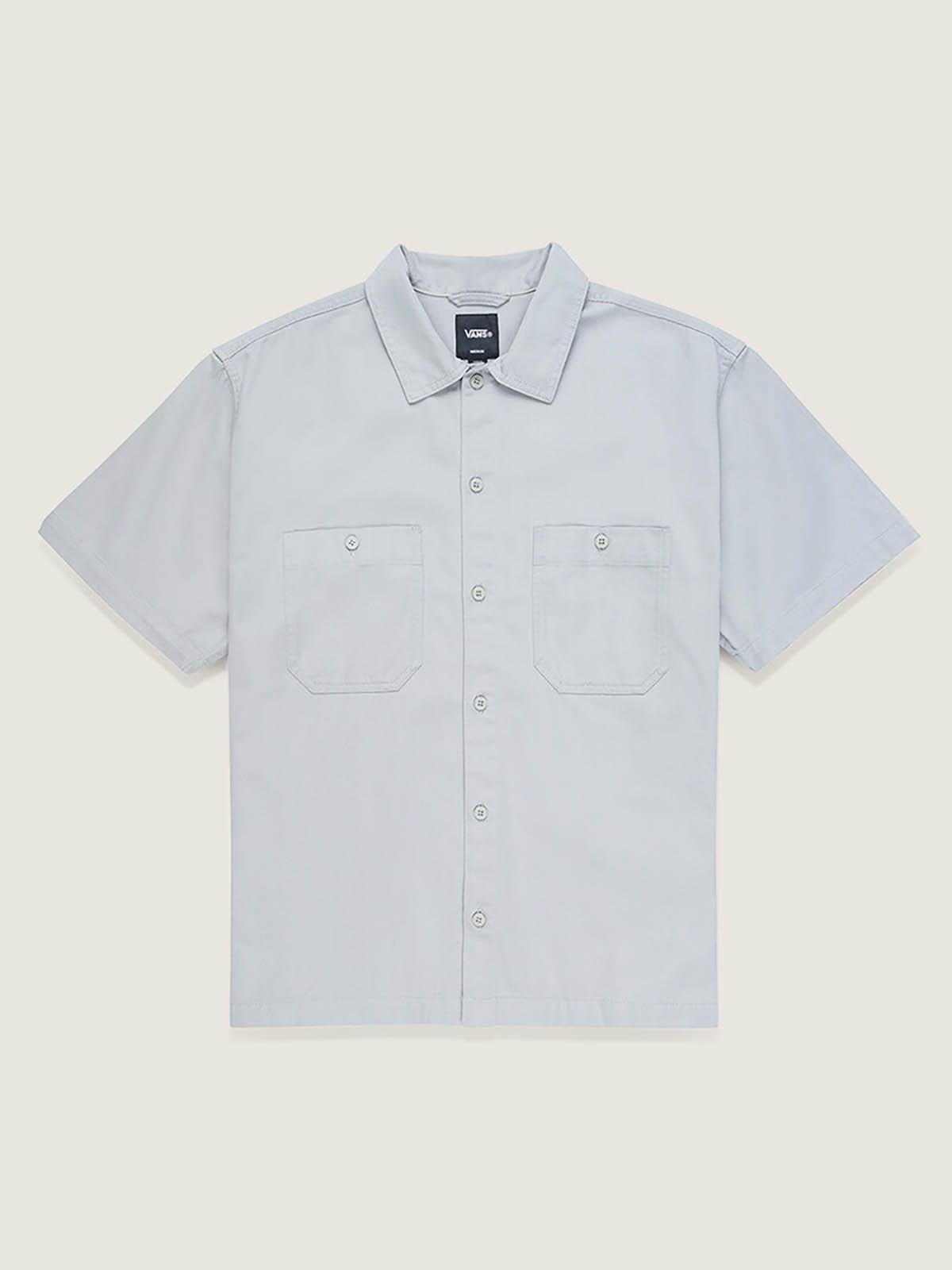 Camisa M/C Hombre Larkspur Solid Workw Gris-0