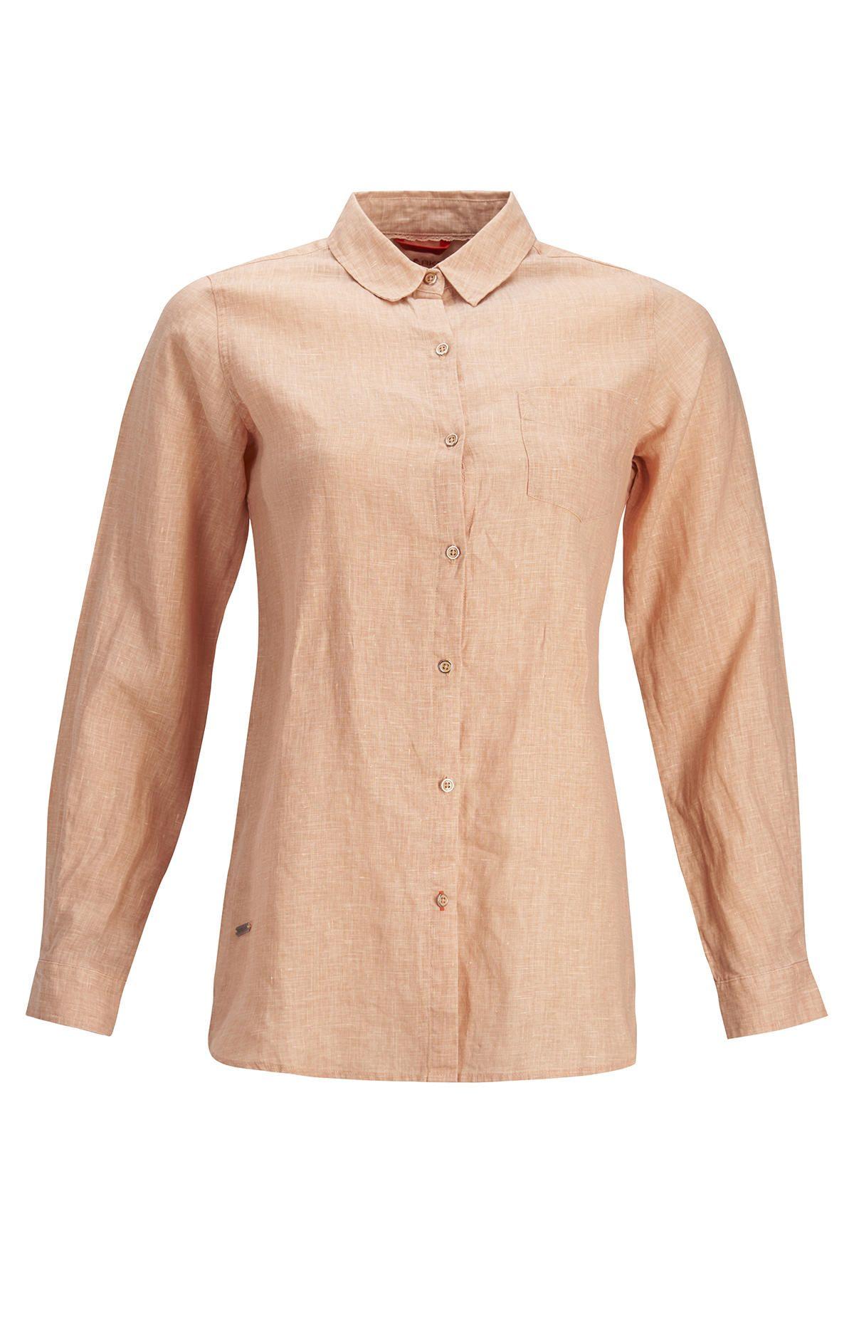 Blusa Lino Orgánico Mujer Lirio Naranja-0