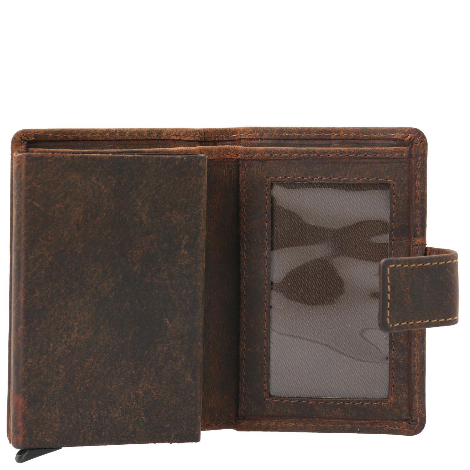 Billetera Cuero Hombre HU Multicards Café-2