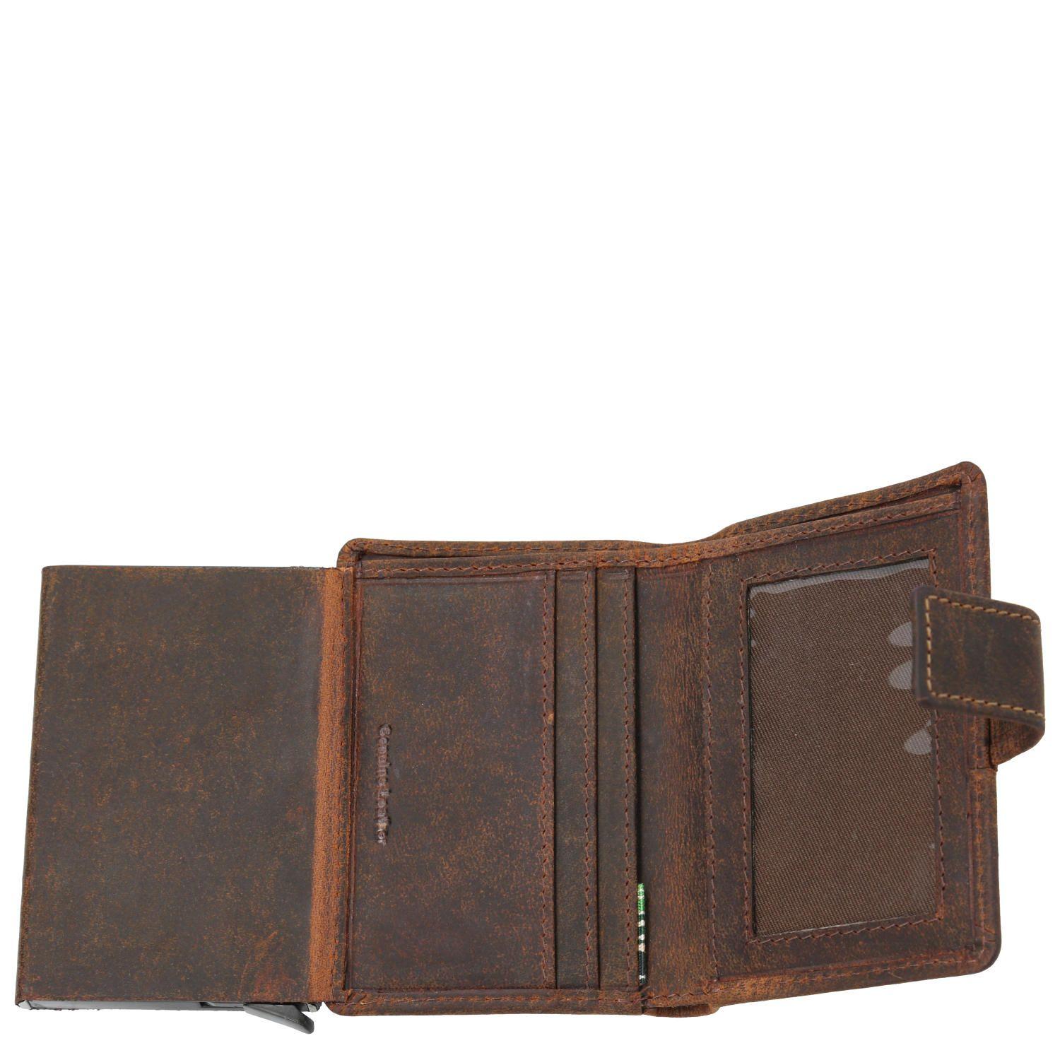 Billetera Cuero Hombre HU Multicards Café-3