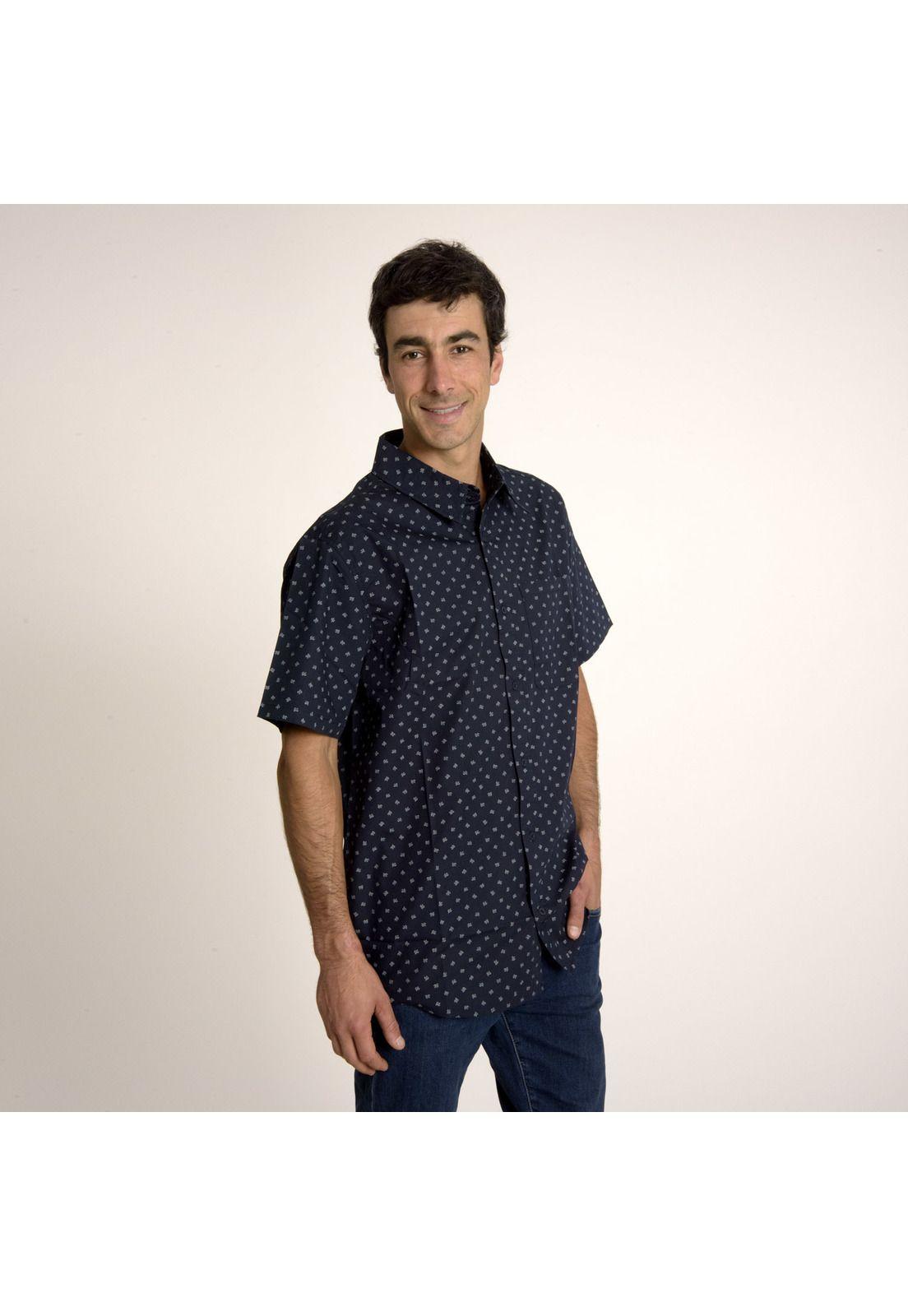 Camisa Hombre Patric Full Print Sh Azul Marino-2