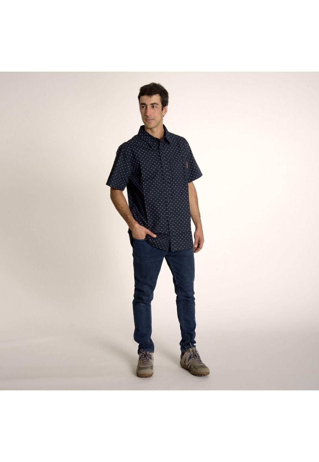 Camisa Hombre Patric Full Print Sh Azul Marino-4