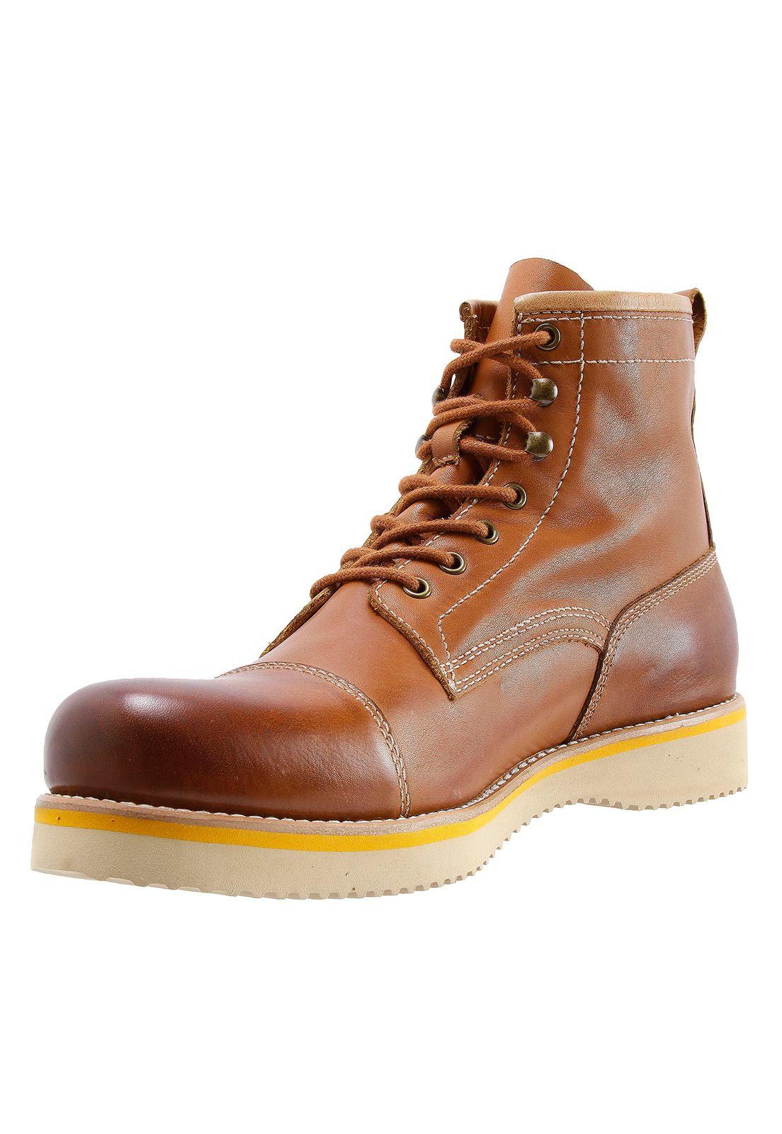 Botin Cuero Hombre Ralph Café-1