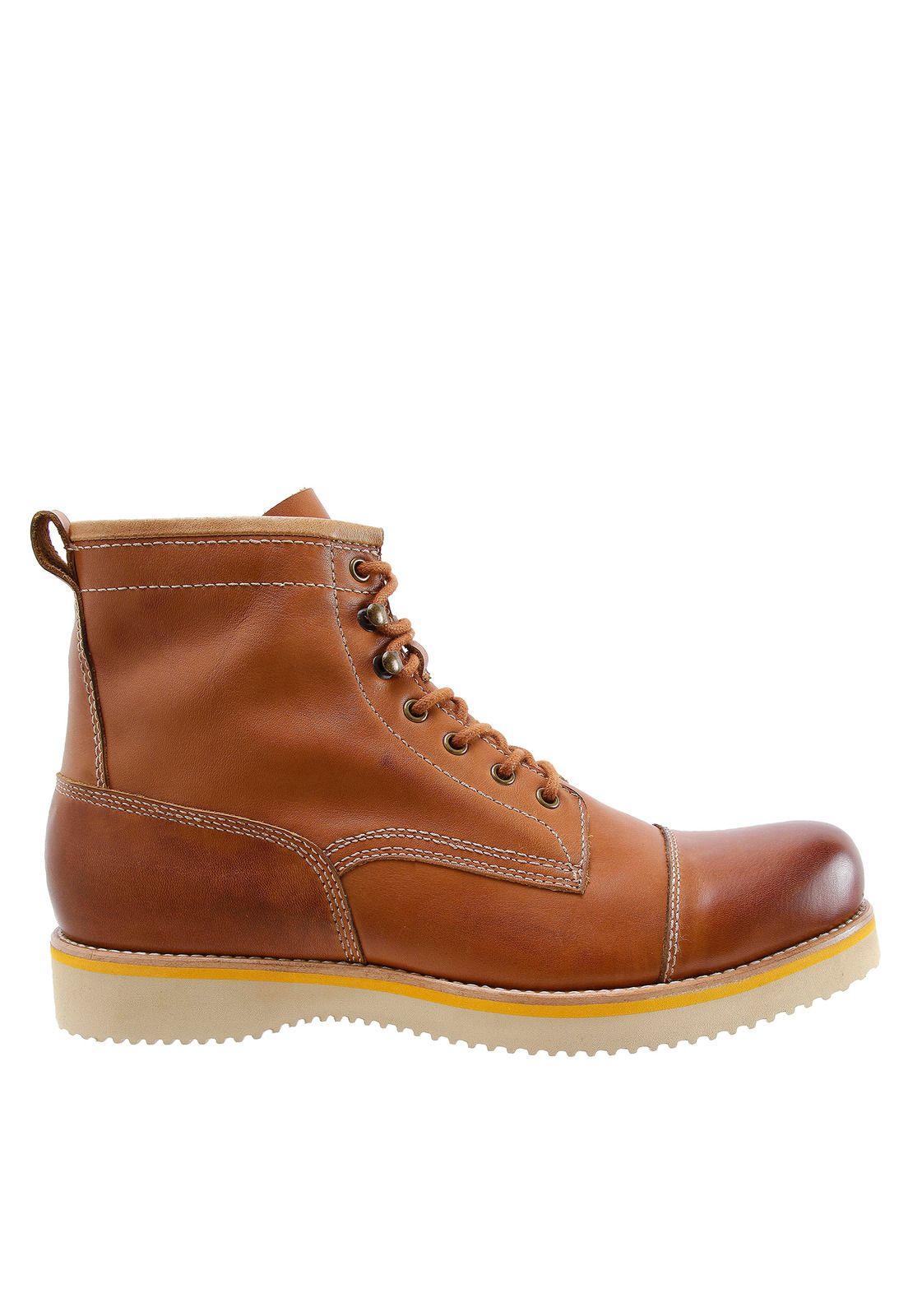 Botin Cuero Hombre Ralph Café-2