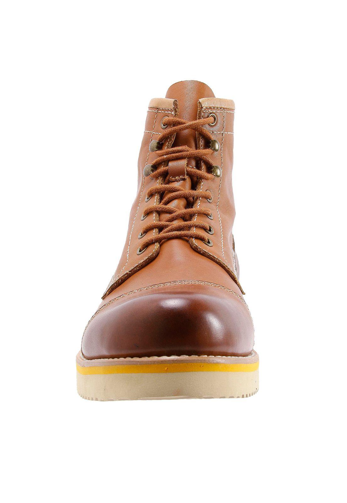 Botin Cuero Hombre Ralph Café-4