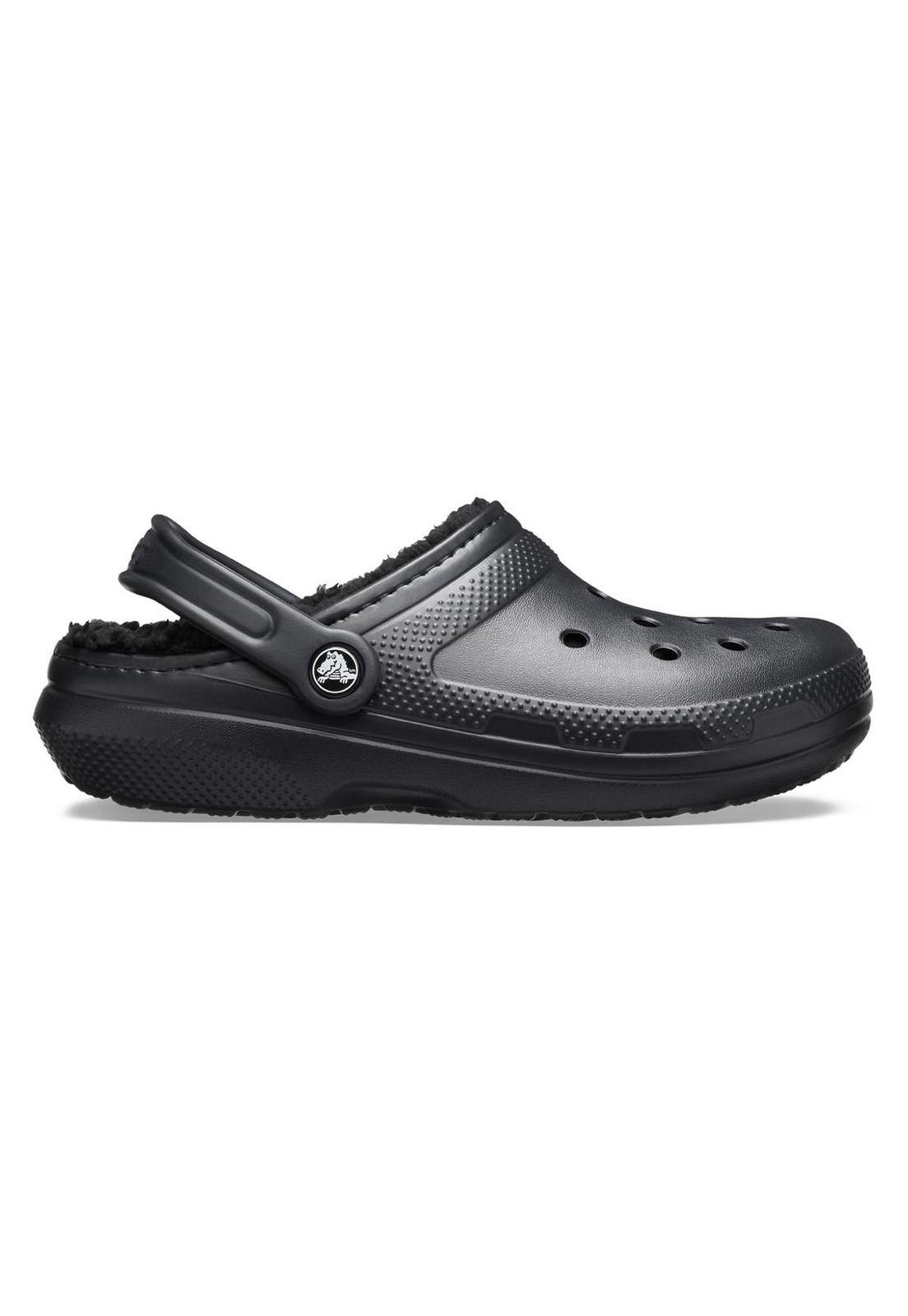 Zueco Crocs Hombre Classic Lined Clog Negro-0