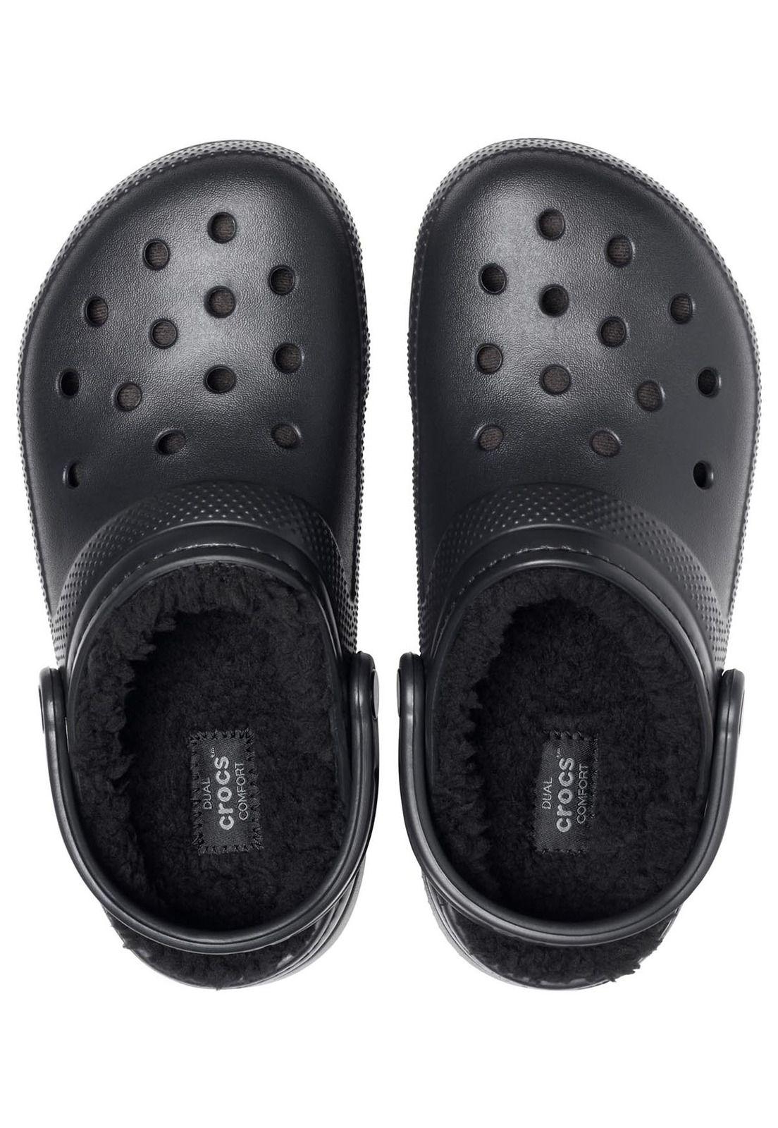 Zueco Crocs Hombre Classic Lined Clog Negro-4