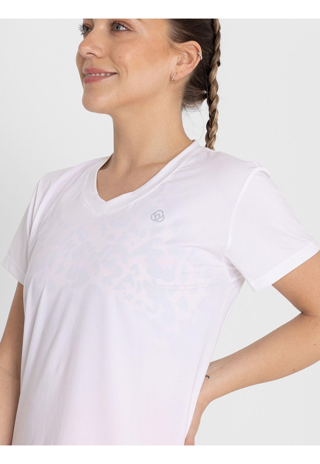 Polera Manga Corta V-Neck Blanco Mujer-4